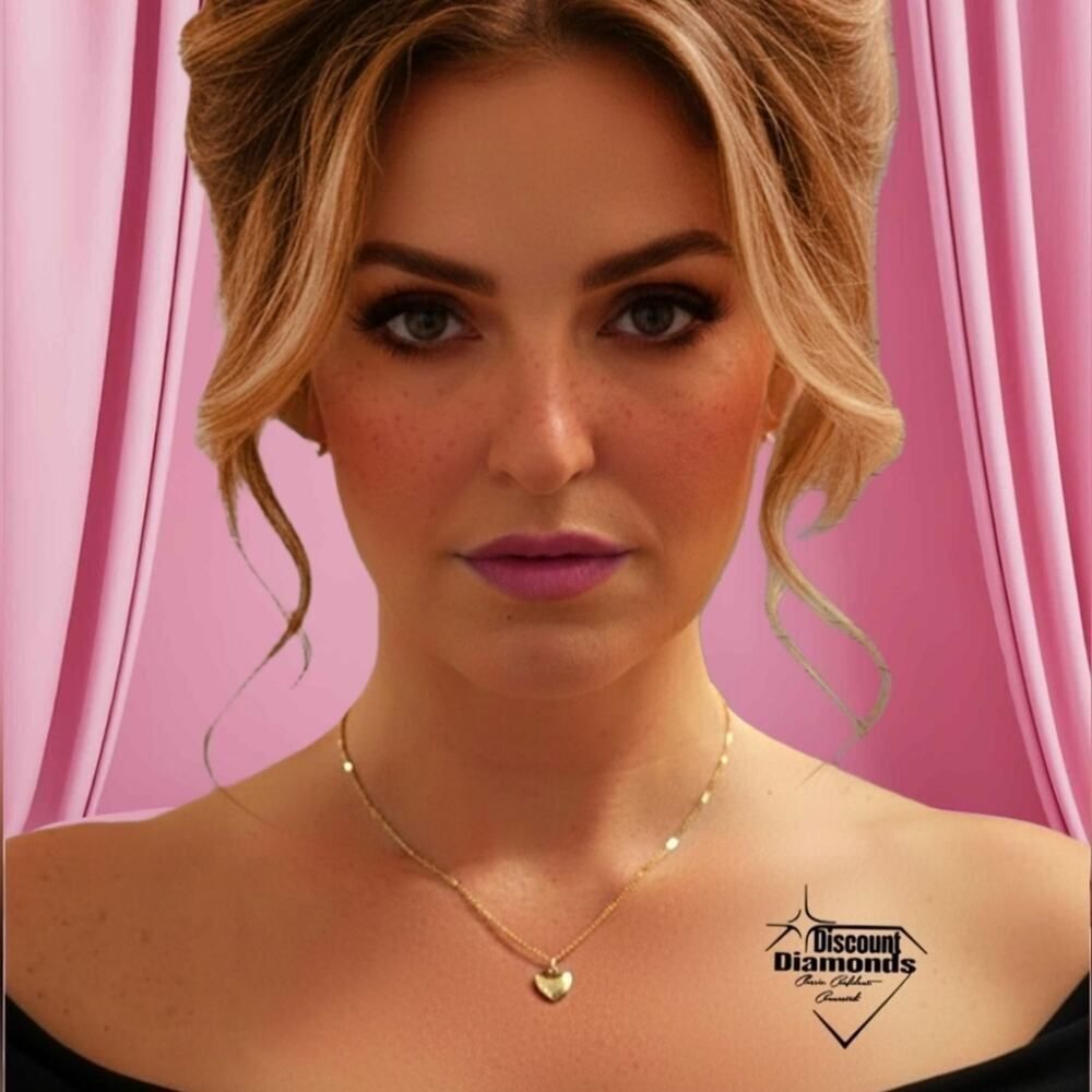 Heart (LOVE) Necklace 18K Bright Yellow Gold on Titanium